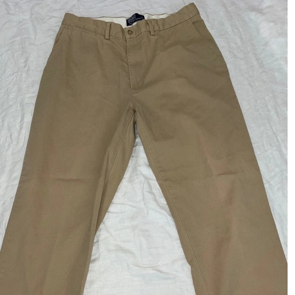 Polo Ralph Lauren Classic Chino Pants Mens 36x26 Tan Khaki Straight Leg Cotton